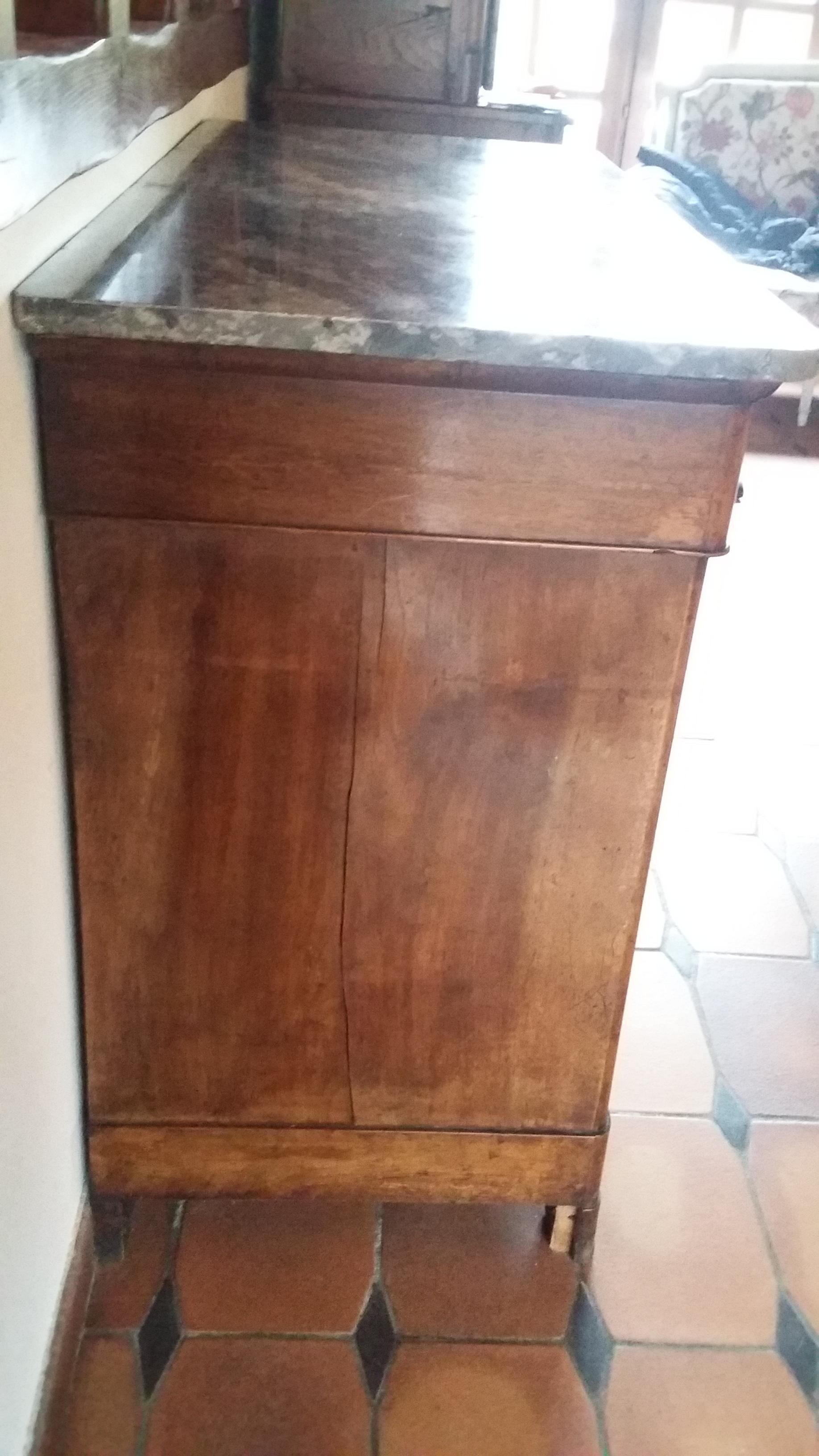 Convenient Louis Philippe plateau with marble