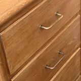 Vintage chest of drawers with compass feet, oak, original patina, 1950s