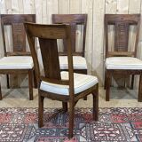 Suite of 4 teak chairs, Indian manufacture of the 1980s