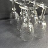 7 port glasses – Blown and cut crystal