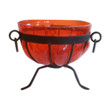 Coupe en verre et fer forge style art deco collector