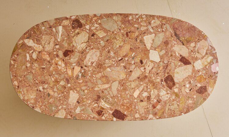 Table basse en marbre et acier