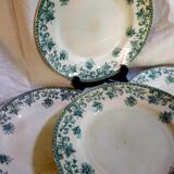 5 flat plates green iron earth earthenware from st amand