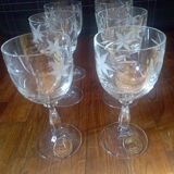 6 port glasses in hand-cut crystal