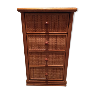 Rattan chest of drawers