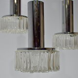 Lustre waterfall 3 glass and chrome suspensions