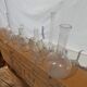 Lot of old soliflore vases chemistry laboratory equipment