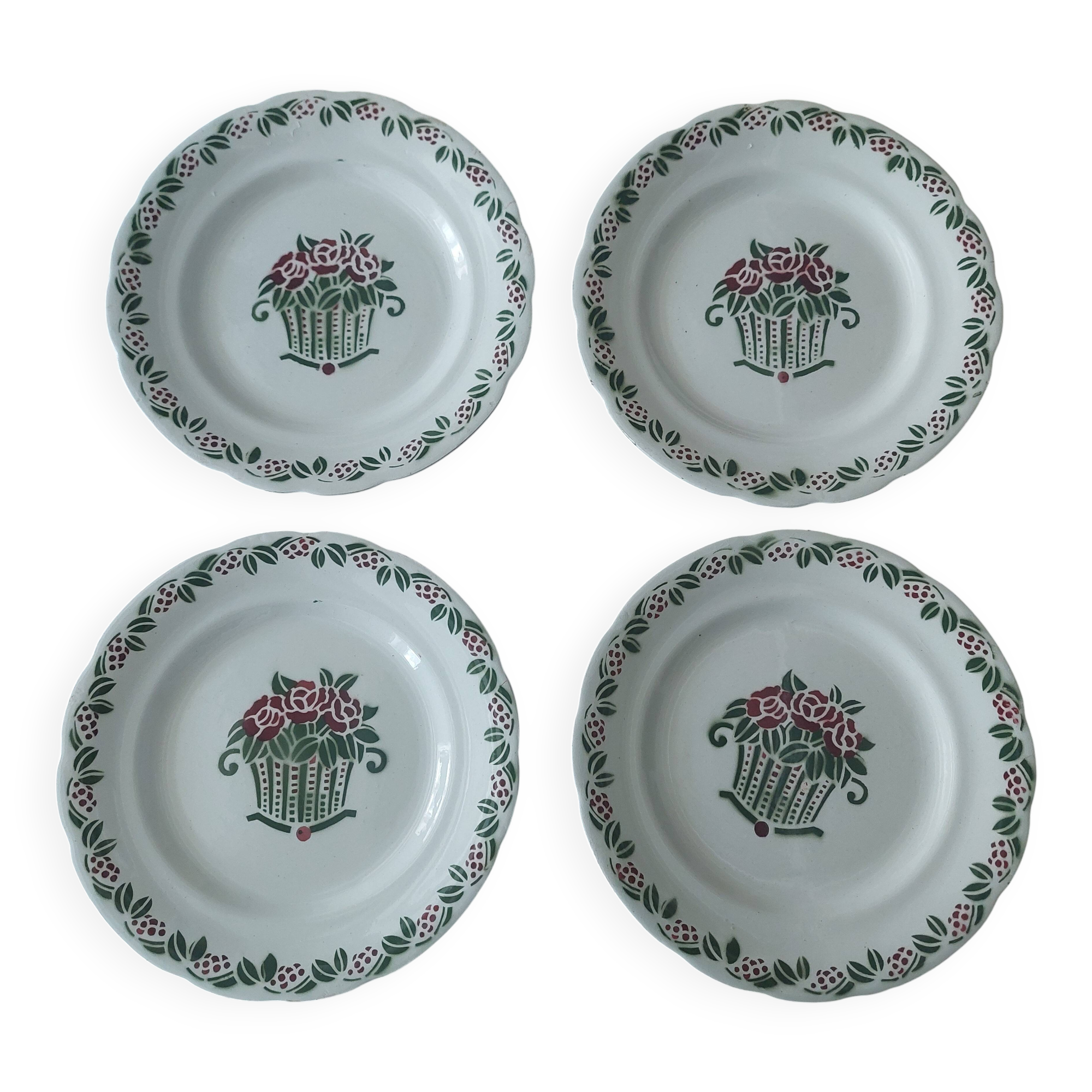 Choisy le Roi ironstone dessert plates, set of four