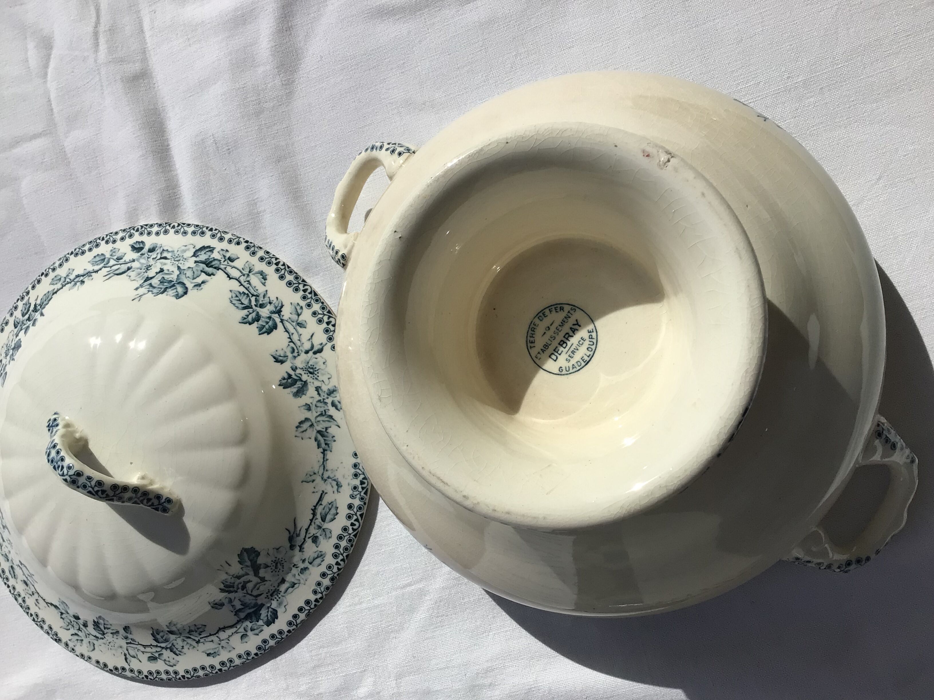 Iron Earth tureen model Guadeloupe Debray gray blue