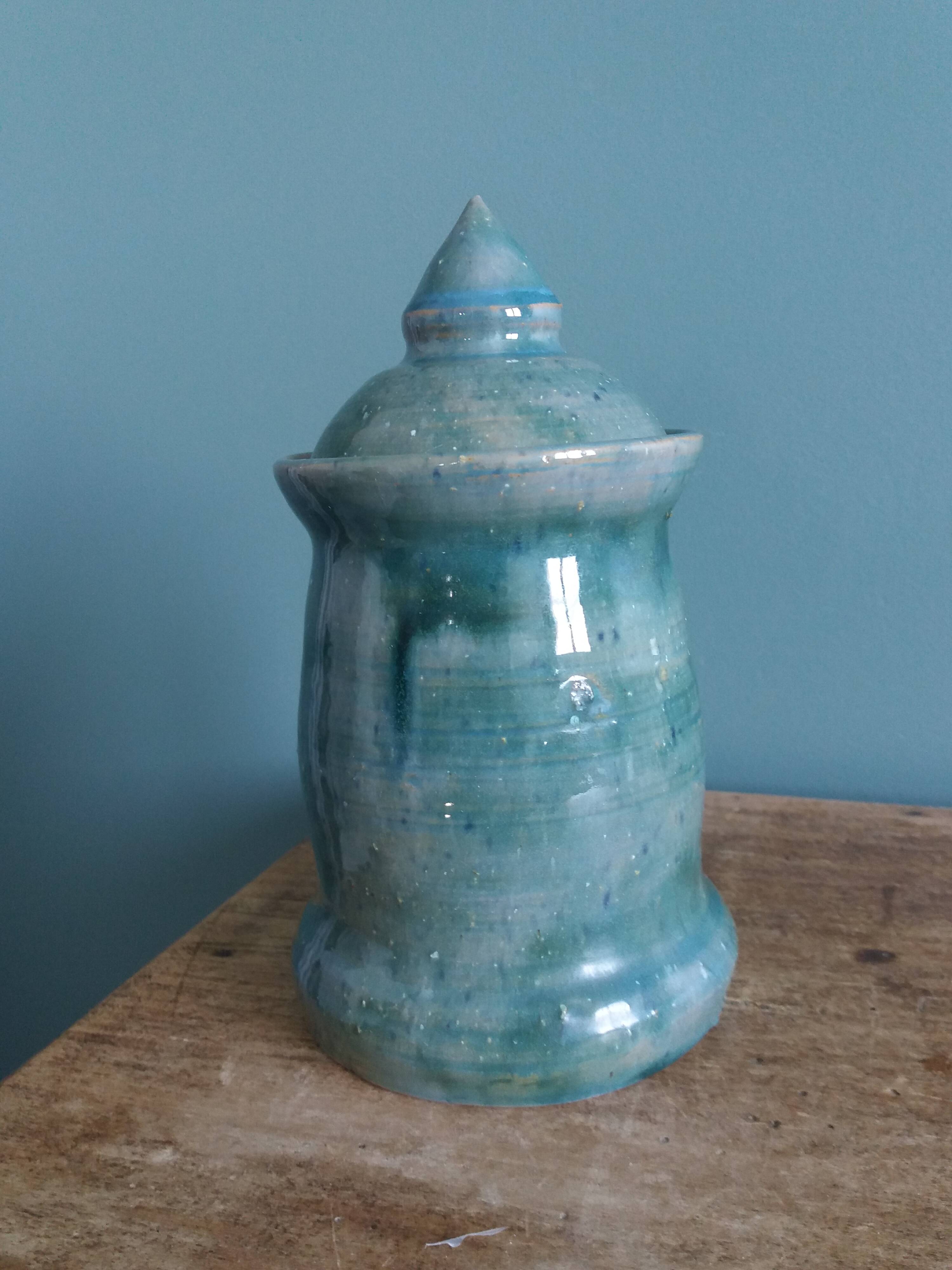 Pot couvert bonbonnière céramique signée