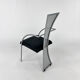 4 chaises postmodernes en acier et cuir, années 1990