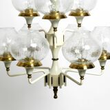 Beautiful 1960s brass glass Tulipan ceiling lamp by Hans Agne Jakobsson