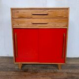 Commode vintage 2 portes coulissantes 2 tiroirs