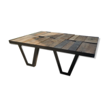 Table basse bois et métal de style industriel