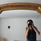 Large mirror Louis Philippe "gendarme hat" 84x138cm