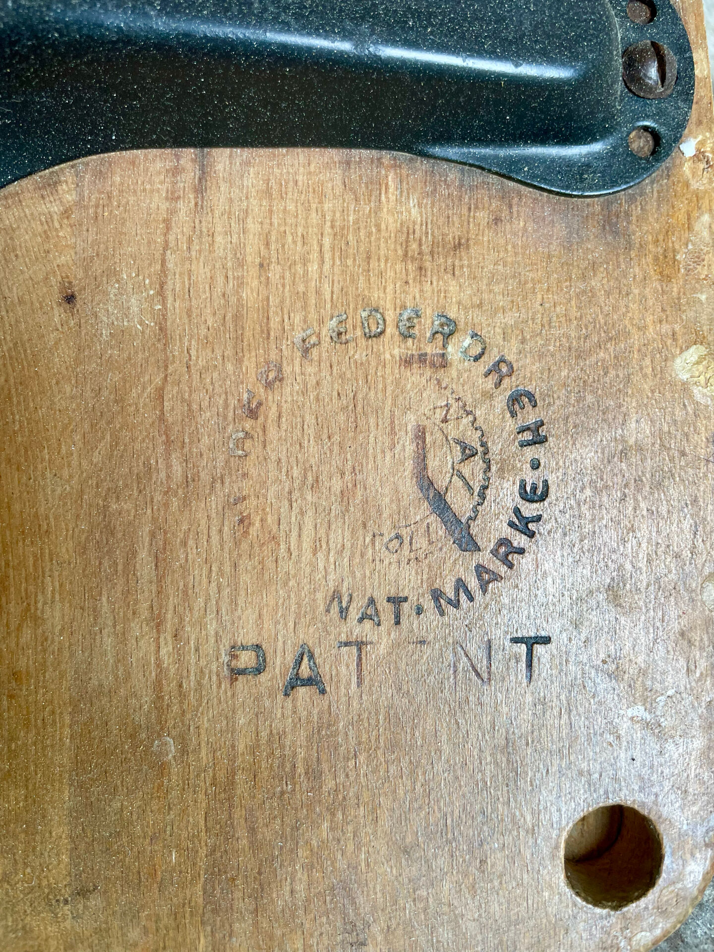 Vintage workshop office chair wood - Albert Stoll Federdreh – 1950s