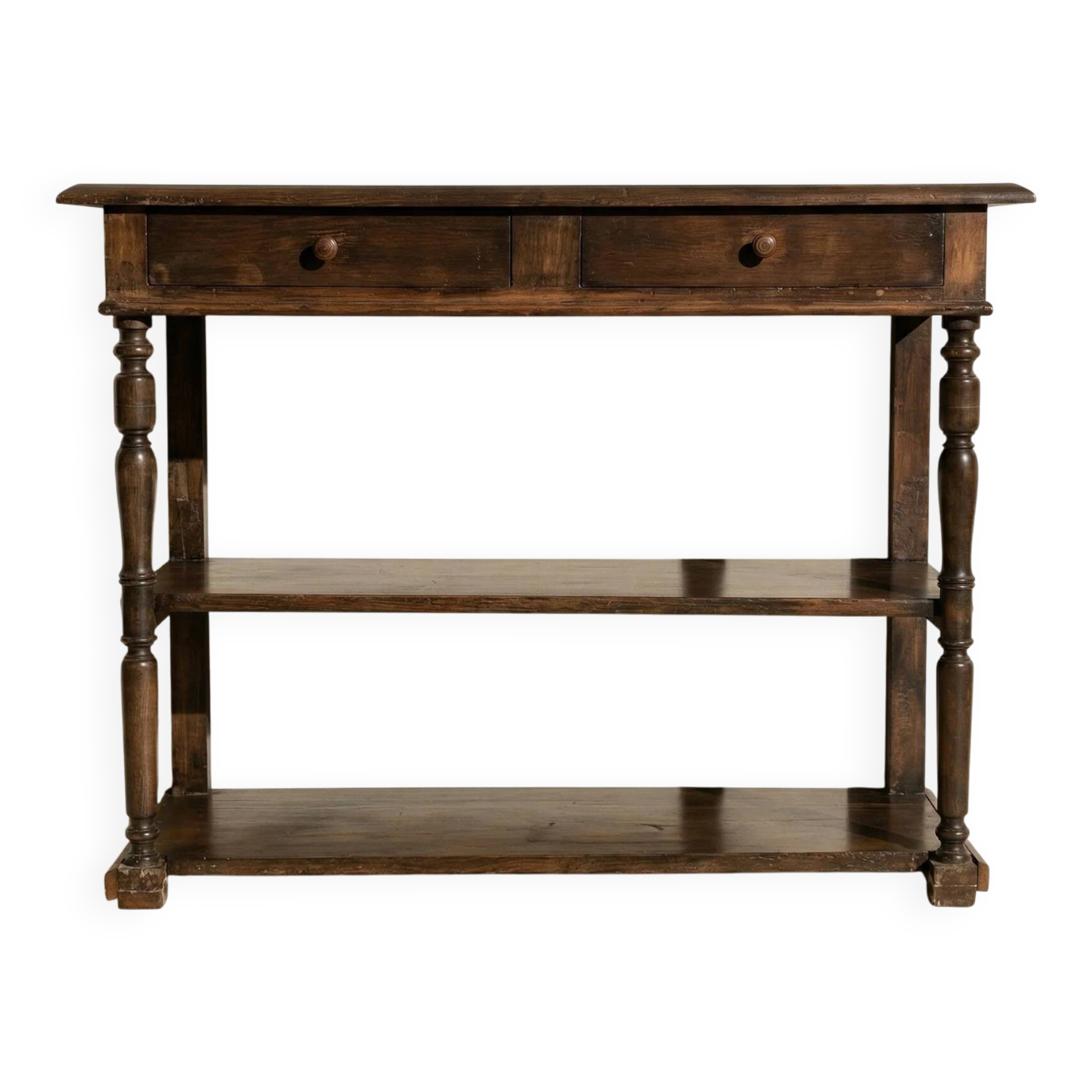 Antique solid wood console – early 20th century