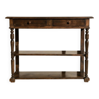 Antique solid wood console – early 20th century