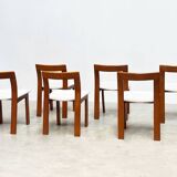 Set of six sculptural Italian dining chairs by Mobil Girgi