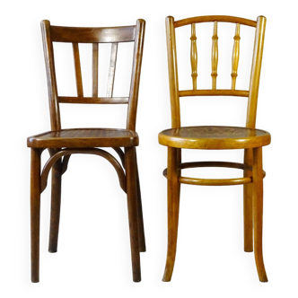 Set of 2 bistrot chairs circa 1930