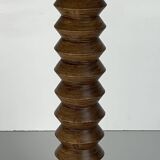 French modernist wood turned table lamp in the style of Charles Dudouyt, 1940s