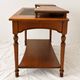 Bureau Directoire en merisier et cuir noir avec étagère