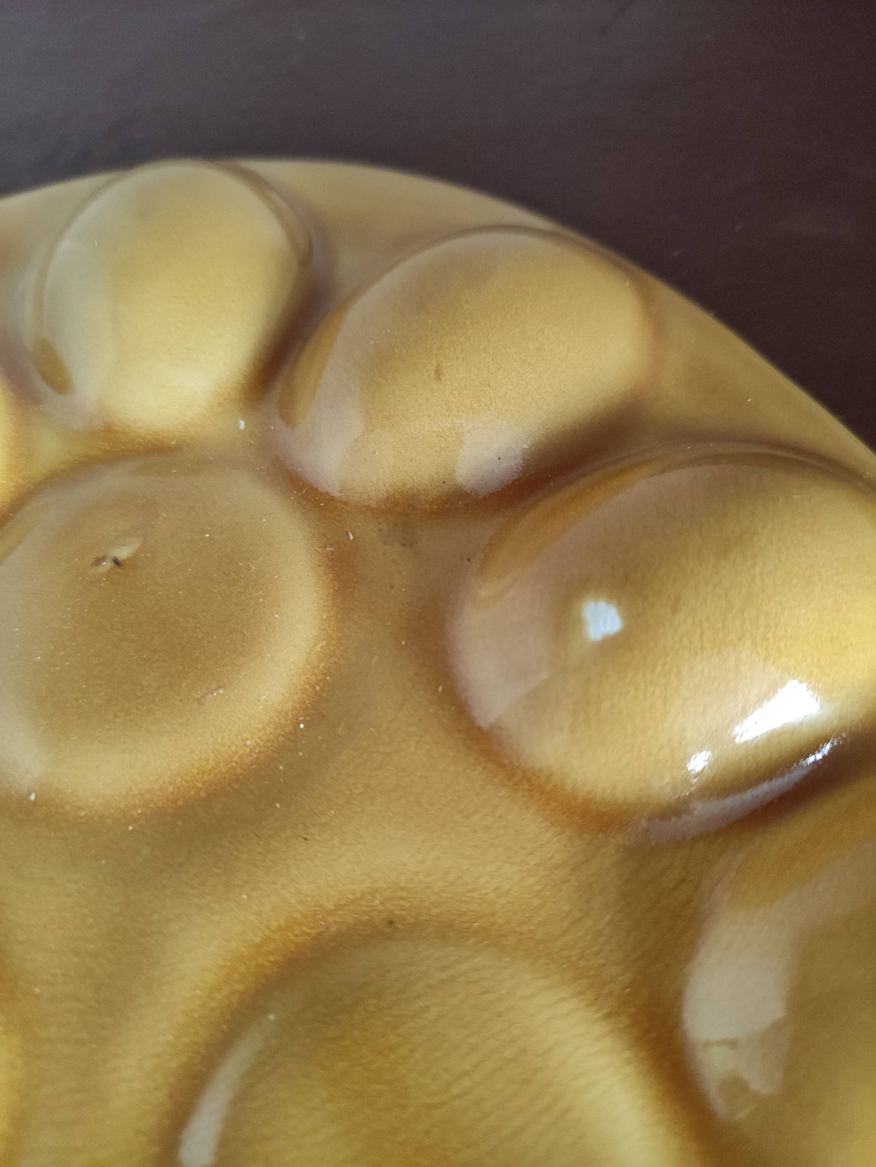 Vintage egg tray in glazed stoneware