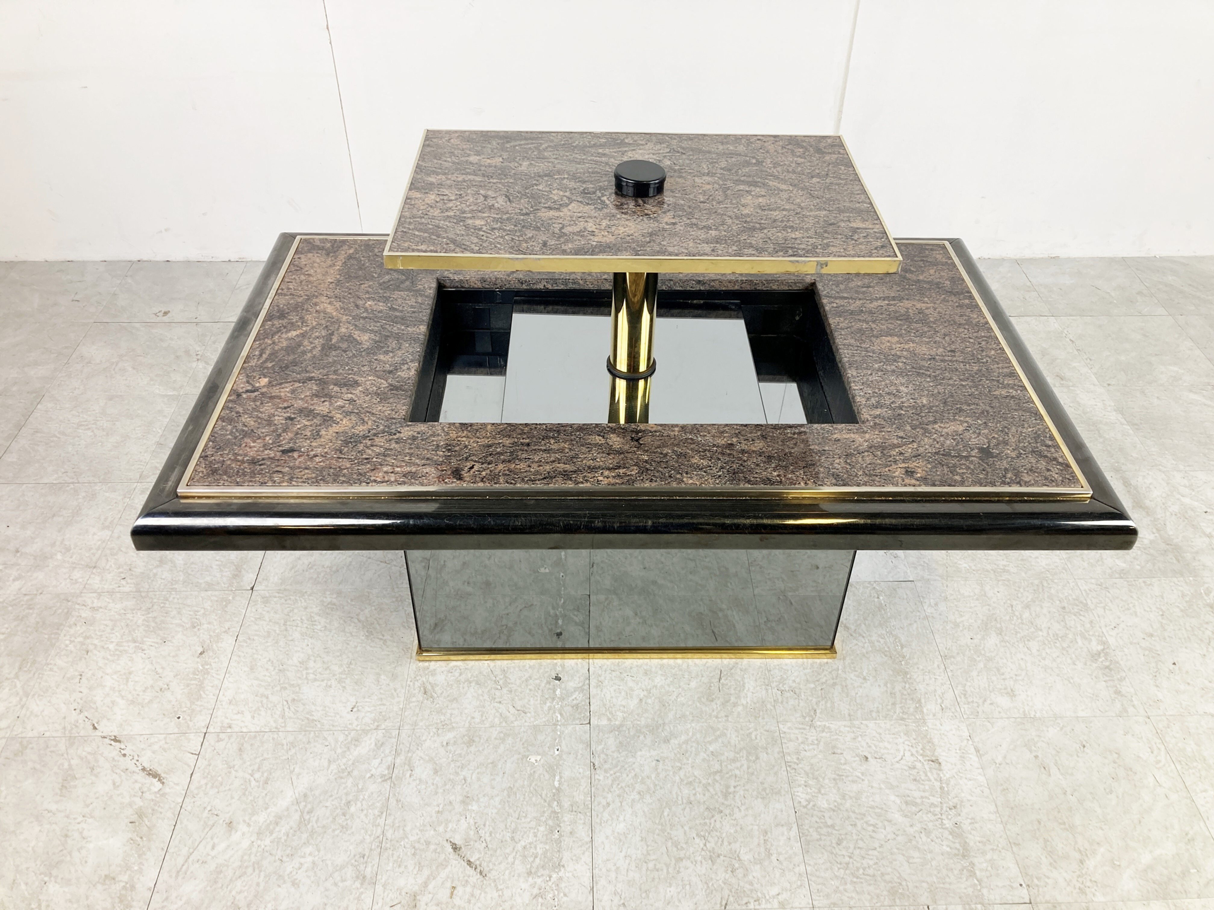 Vintage hidden bar coffee table by Fedam, 1980s