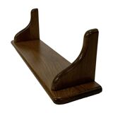 Vintage book shelf wall rack 1970s in dark oak - minimalist design