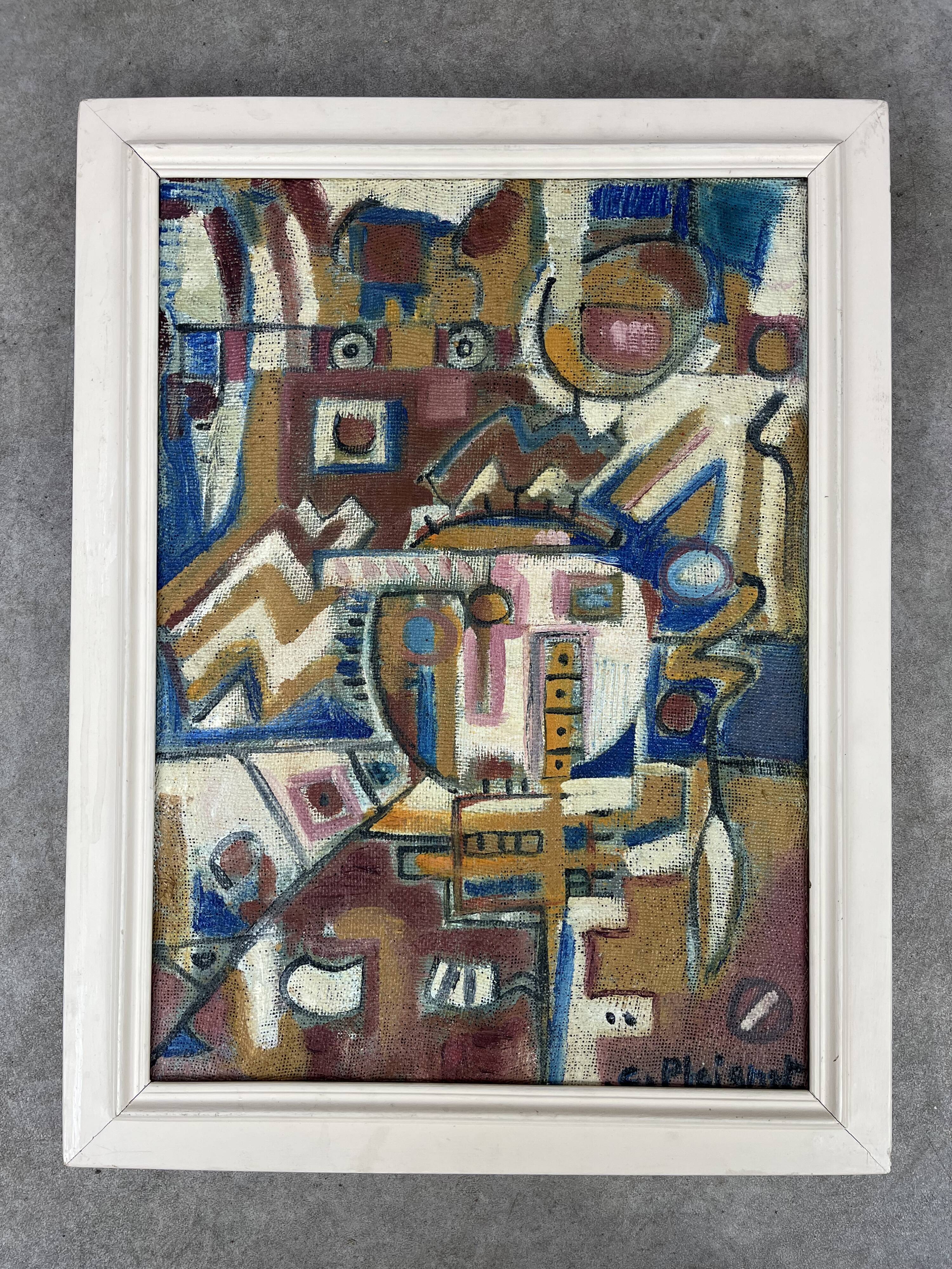 Modern painting art brut inspired by primitive