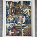 Modern painting art brut inspired by primitive
