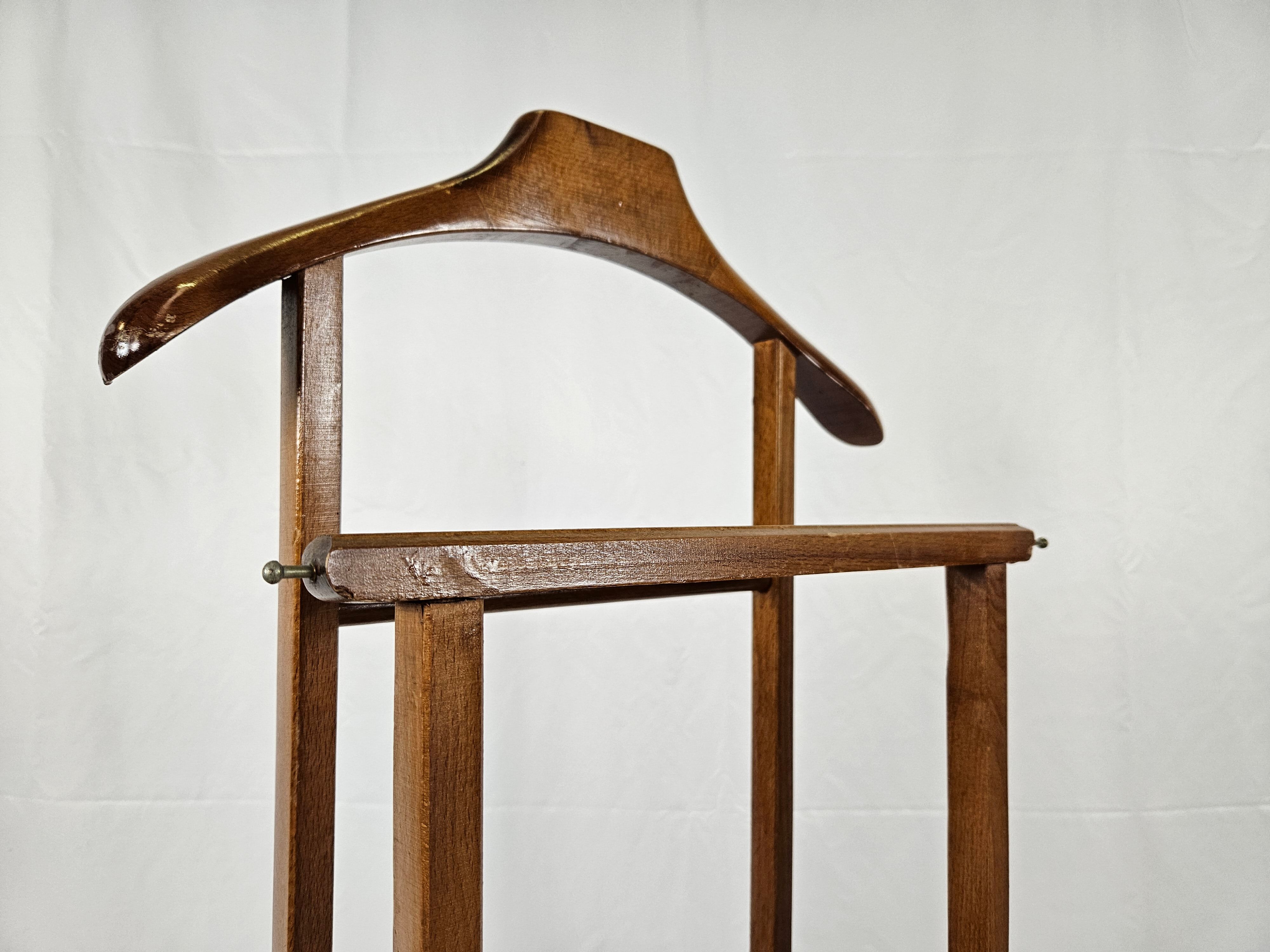 Valet vintage en bois années 1980