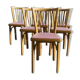 Set of 6 baumann bistro chairs N°12 skaï color "wine lees"