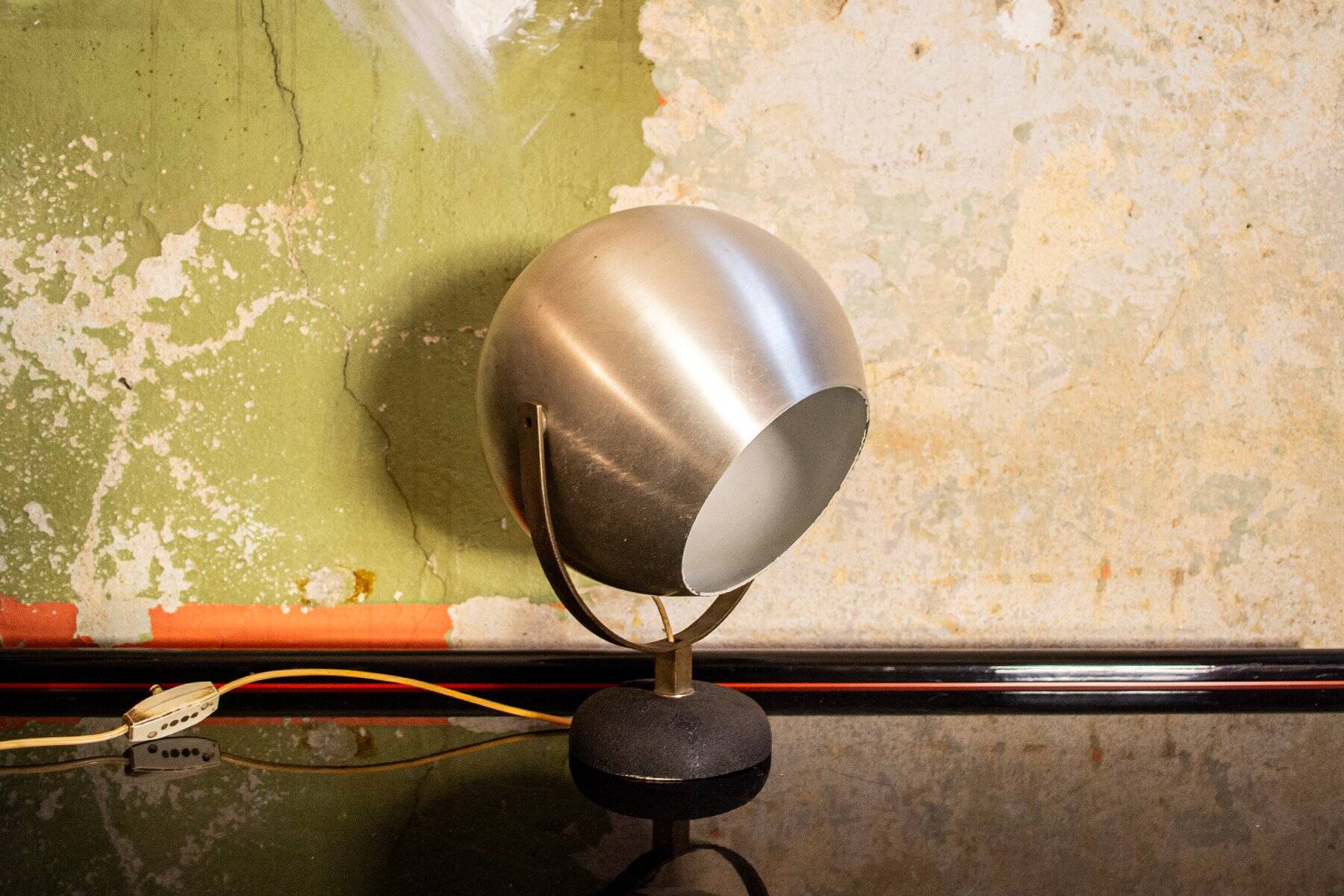 Lampe de table italienne orientable en aluminium, 1960