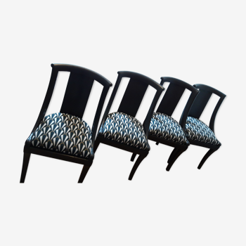 Série de 4 chaises gondoles noires