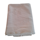 Old sheet . flax. PD monogram .  #42