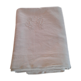 Old sheet . flax. PD monogram .  #42