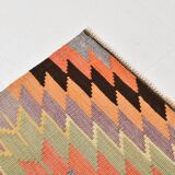 6x10 Green & Light Orange Tribal Large Kilim Area Rug, 176x301Cm