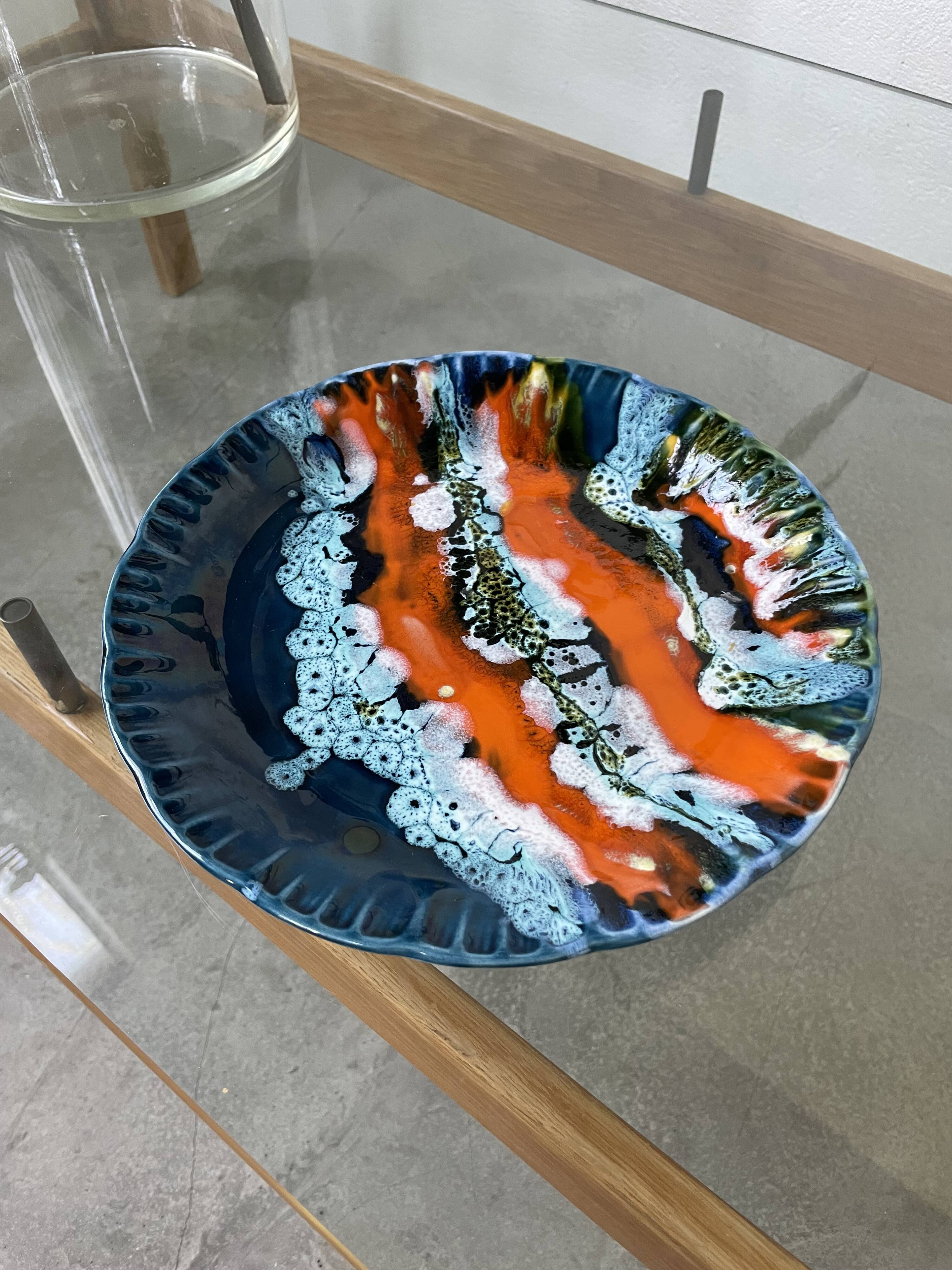 Vallauris ceramic blue plate