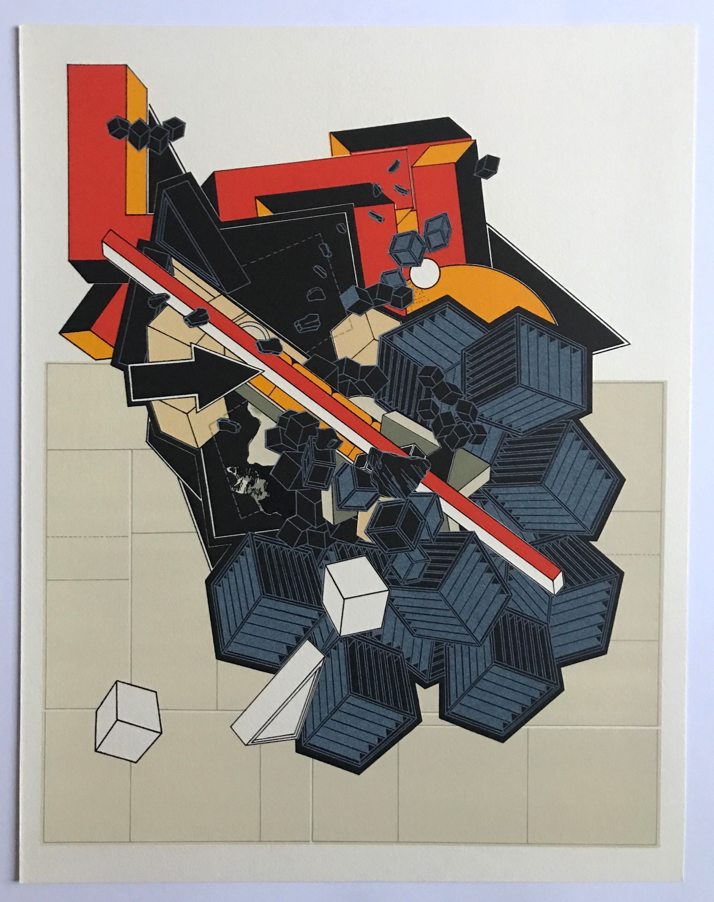 Lithographie d'Alain Le Yaouanc, la terre, 1978