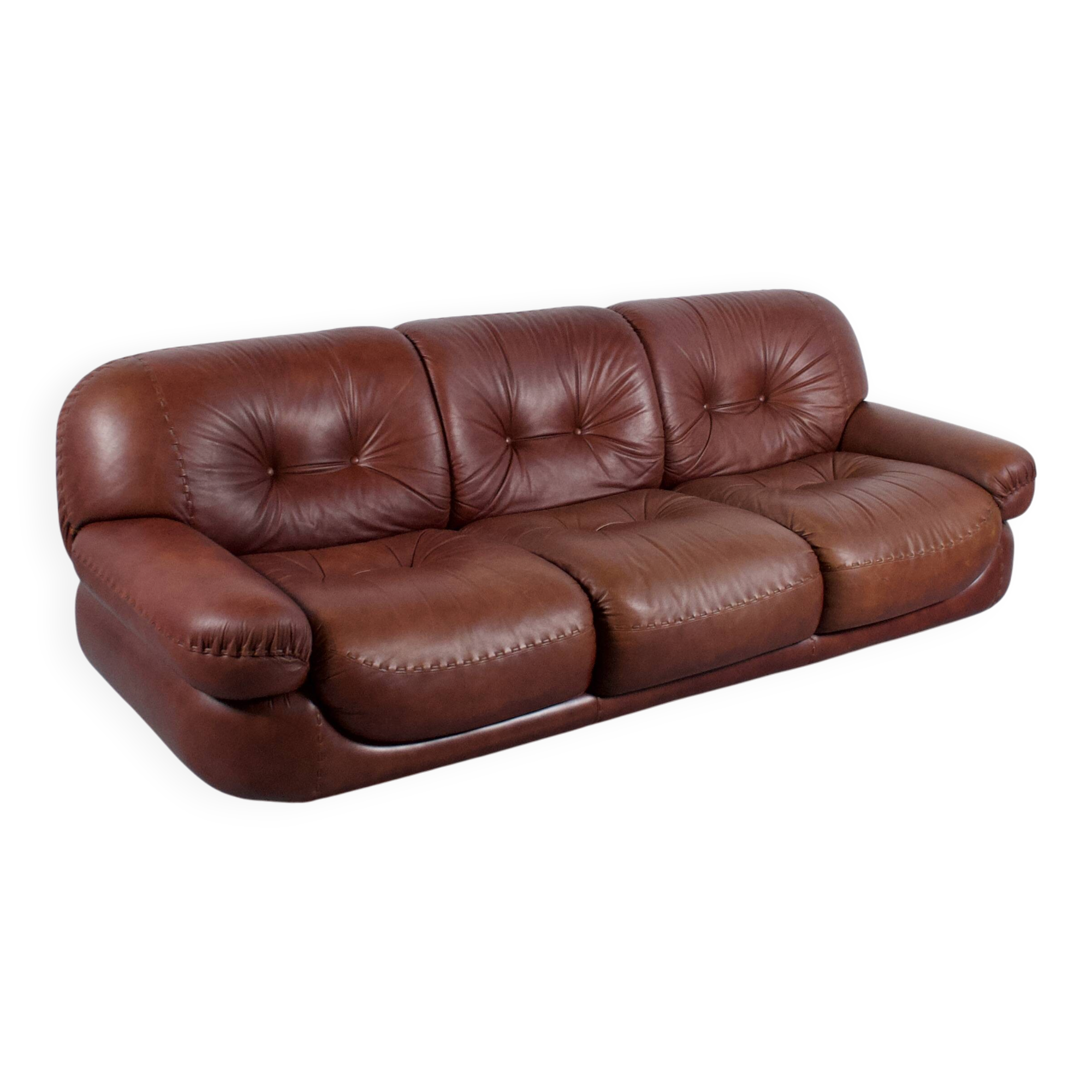 Sapporo leather sofa 1970s by Mobil Girgi publisher