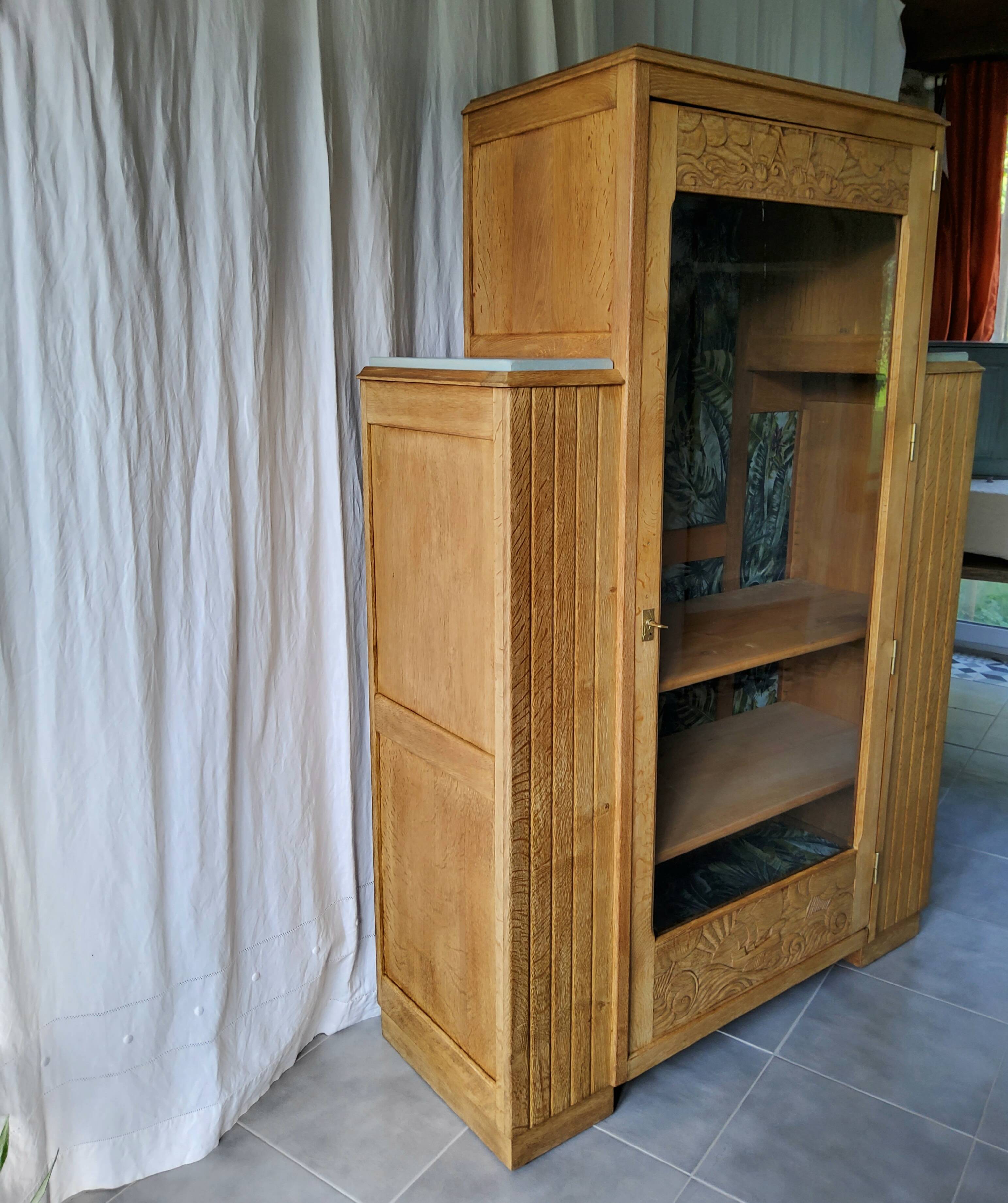 Carved oak cabinet