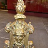Chenets en bronze doré, XIXe siècle