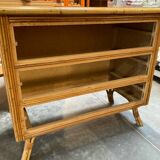 Commode vintage en rotin 1960