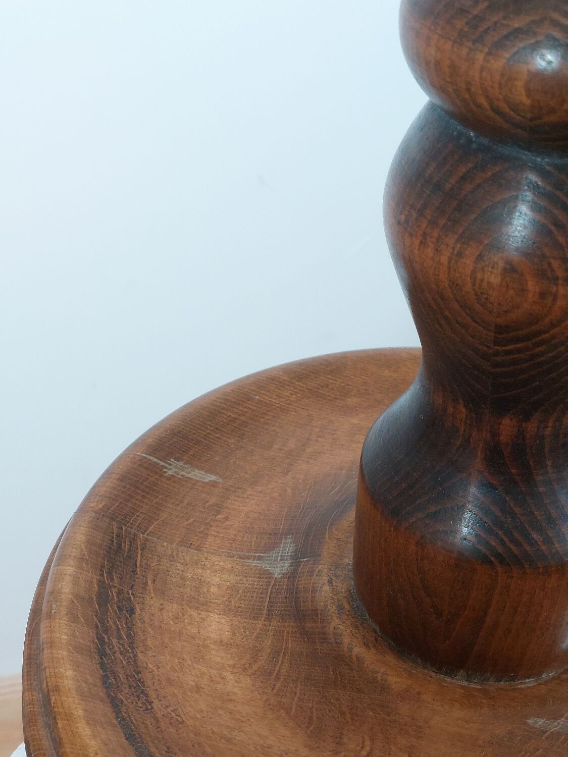 Vintage turned wooden column flower stand