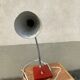 Vintage table lamp Aluminor France red metal desk