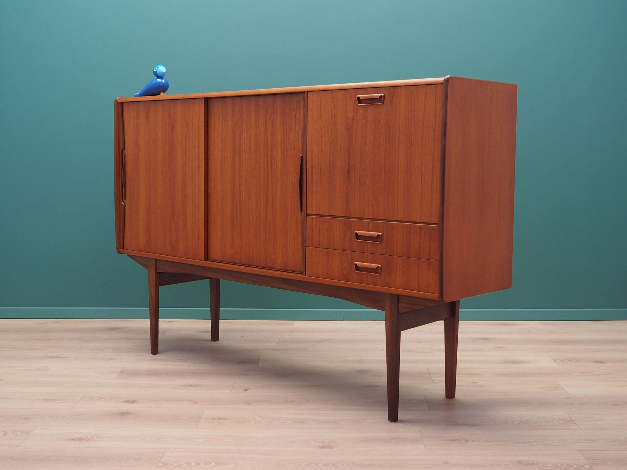 Teak highboard, Danish design, 1960s, production: Denmark
