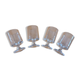 Set of 4 crystal stem glasses