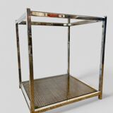70s chrome and glass side table