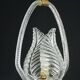 Set of 2 Pink and Transparent Murano Glass Chandelier by Barovier e Toso, 1950s